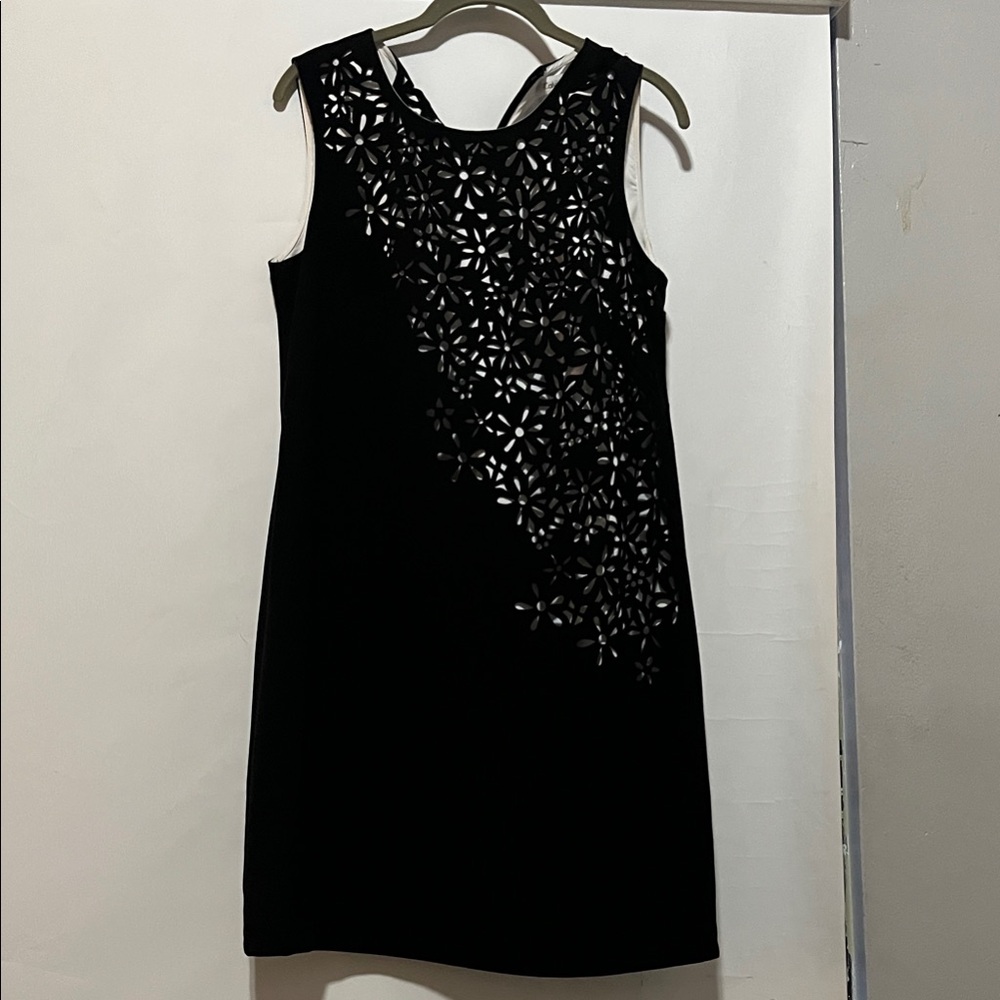 Calvin Klein Black Floral Cutout Mini Dress